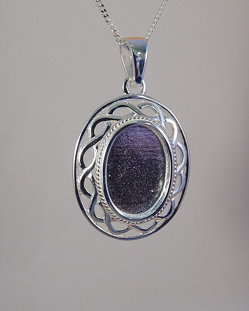 silver celtic pendant blank for 14x10 or resin