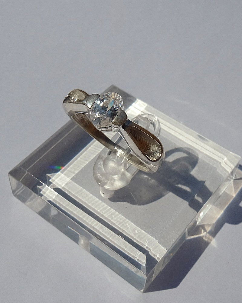 Stunning Silver Solitaire Ring With Shoulder Channel For Resin
