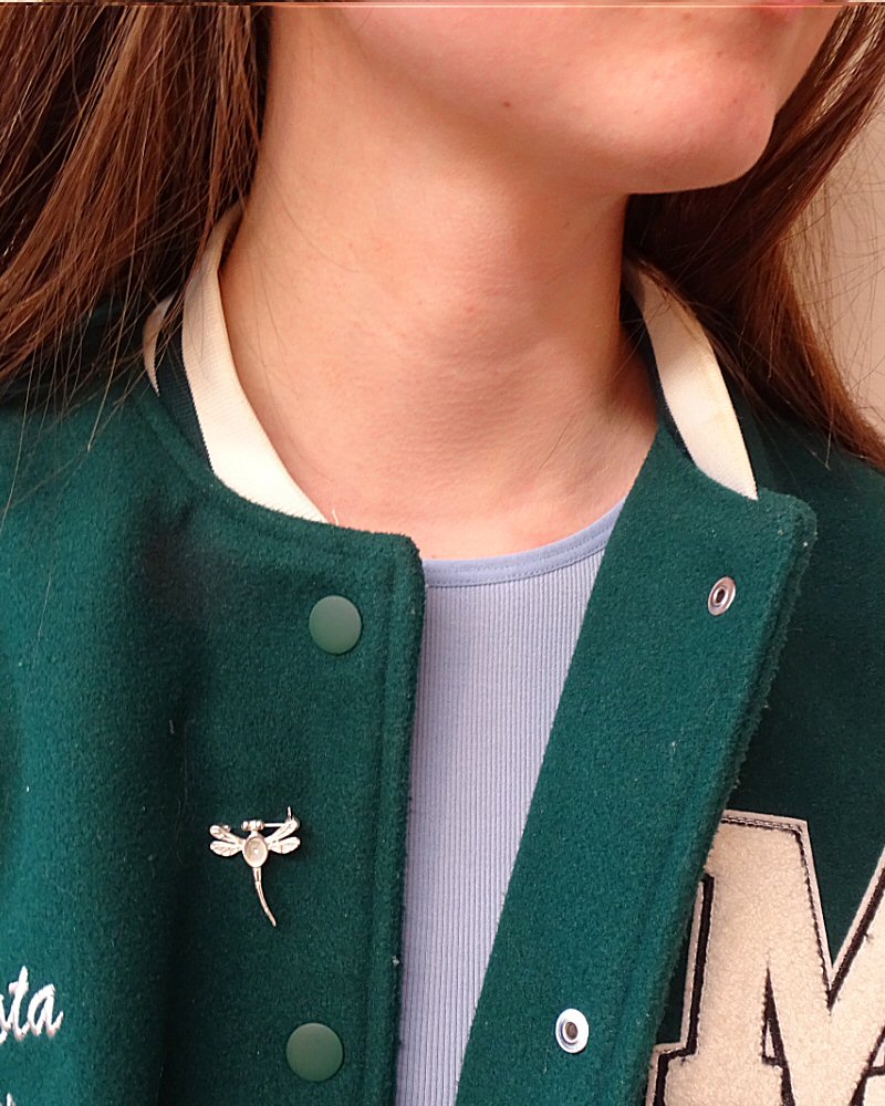 Silver Dragonfly Brooch To Fit 7x5 Cabochon