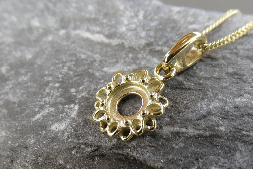 Delicate Solid Gold Pendant To Fit 6mm