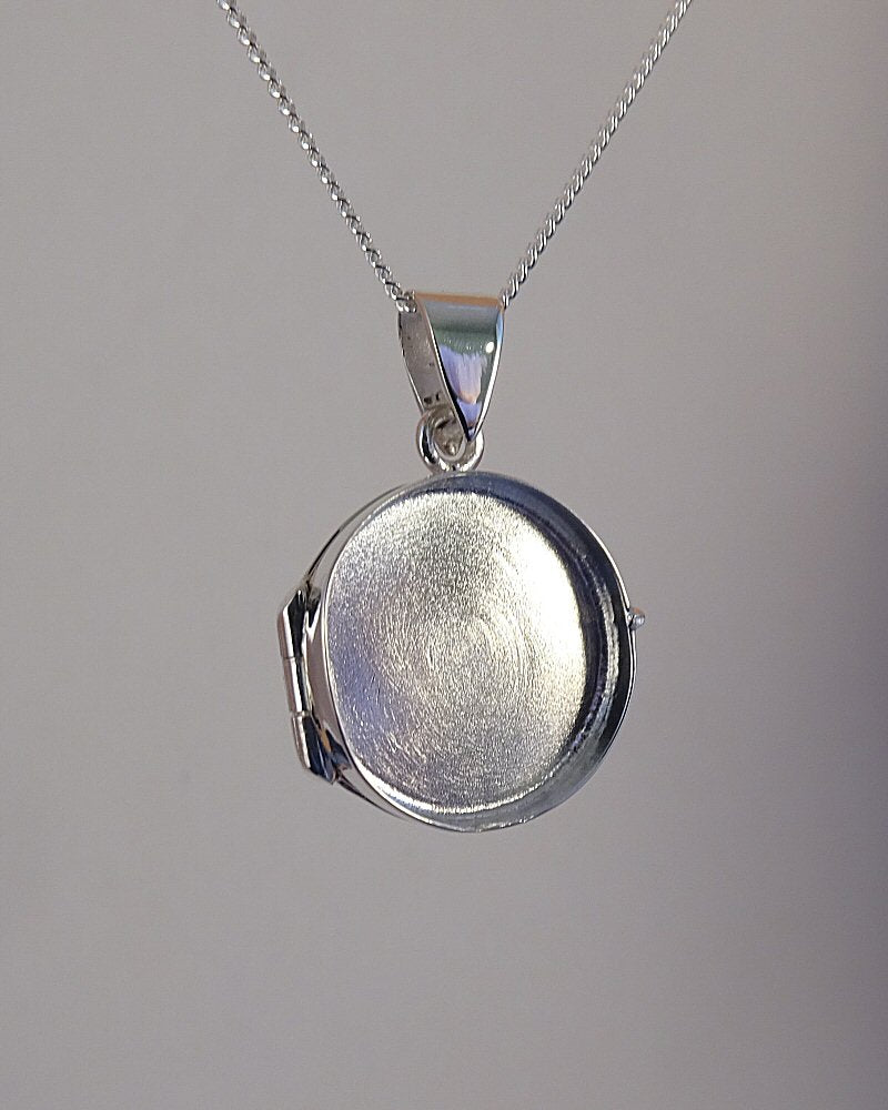 Small Round Silver Locket with front for Resin Or Cabochon