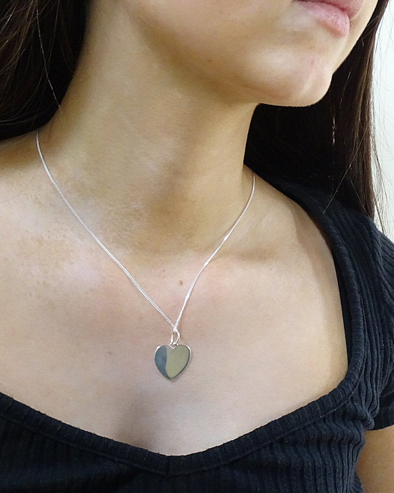 Solid Silver 925 heart Shaped Disc Suitable For Engraving