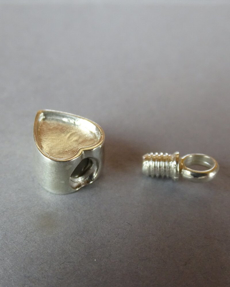 Solid Silver Self Fill Ashes Pendant with Heart Top