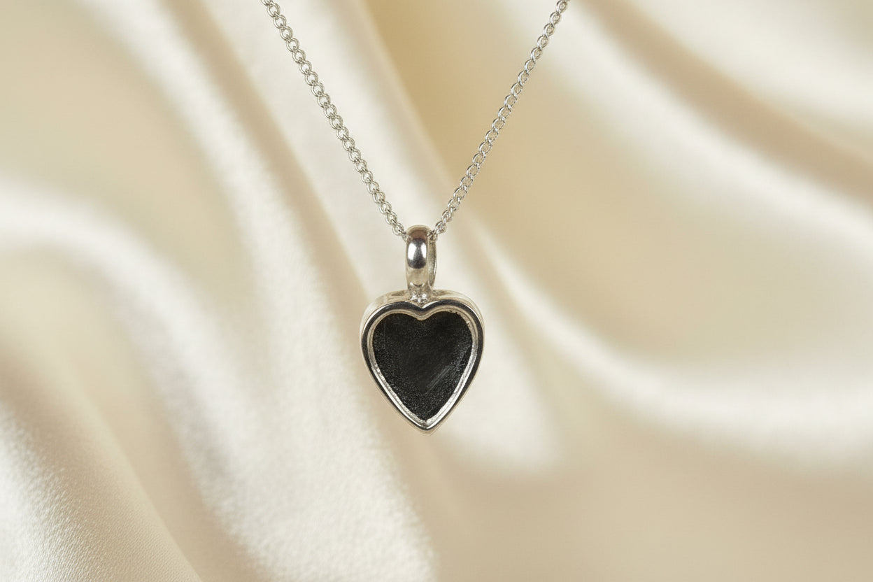 Solid Silver Self Fill Ashes Pendant with Heart Top