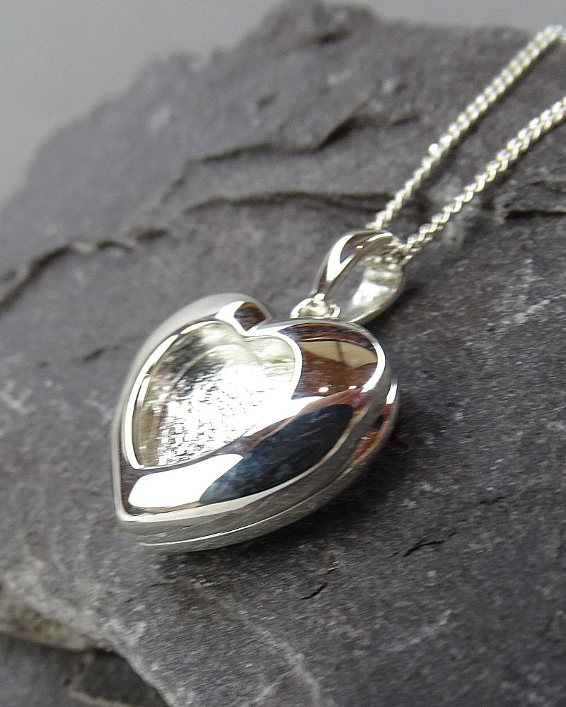 Solid Silver Heart Locket suitable for resin memorial