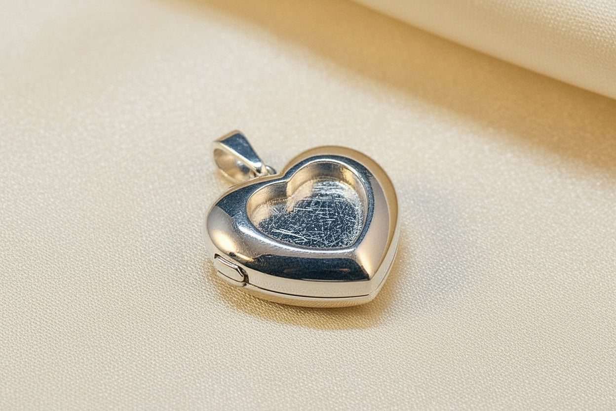 Solid Silver Heart Locket suitable for resin memorial