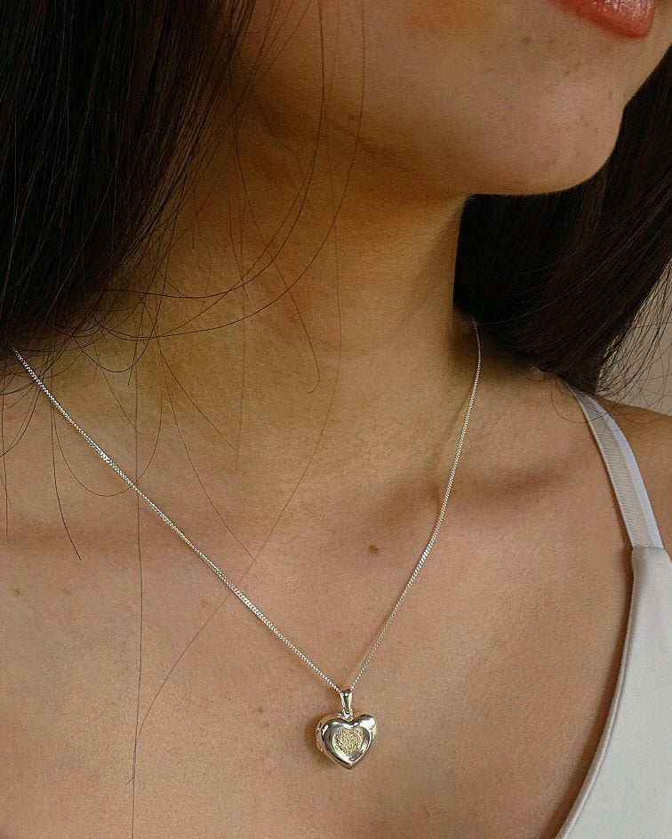 Solid Silver Heart Locket suitable for resin memorial
