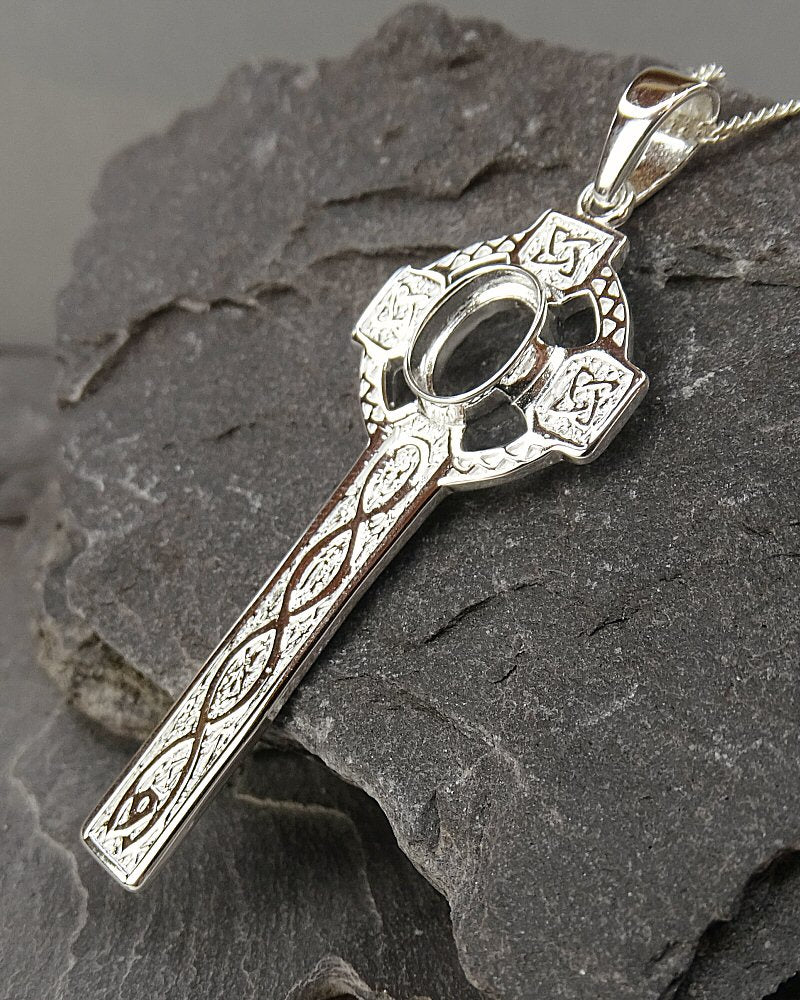 Unset Silver Celtic Cross Ready To Fit A 8x6mm Cabochon