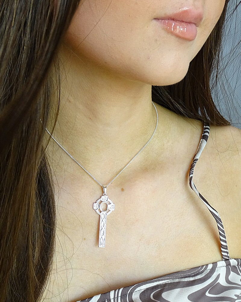 Unset Silver Celtic Cross Ready To Fit A 8x6mm Cabochon