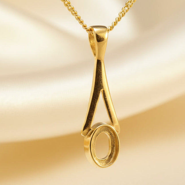 Solid Gold Pendant to fit 6x4 cabochon