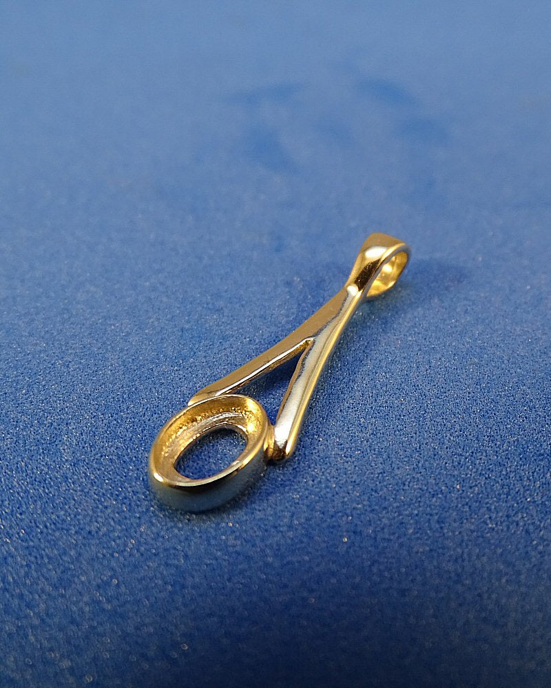 Solid Gold Pendant to fit 6x4 cabochon