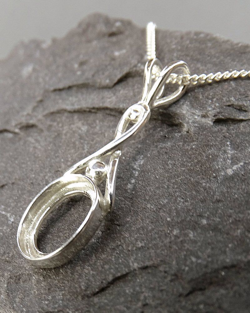 Silver Celtic Pendant Mount For Setting 10x8 Stone