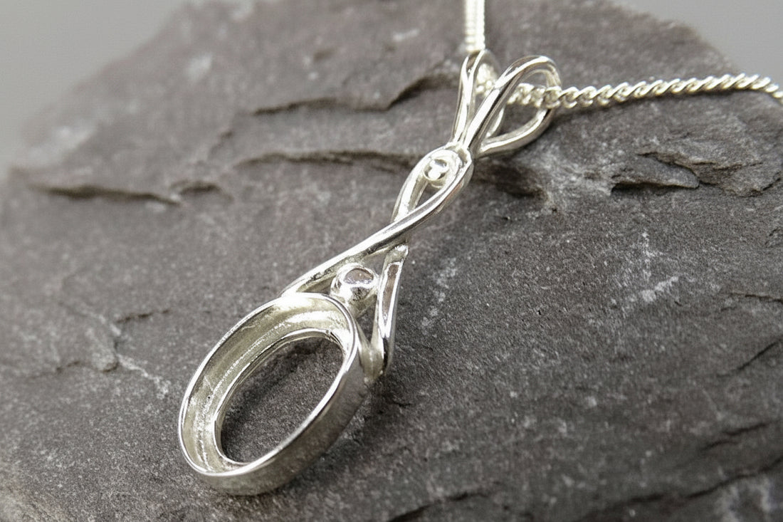 Silver Celtic Pendant Mount For Setting 10x8 Stone