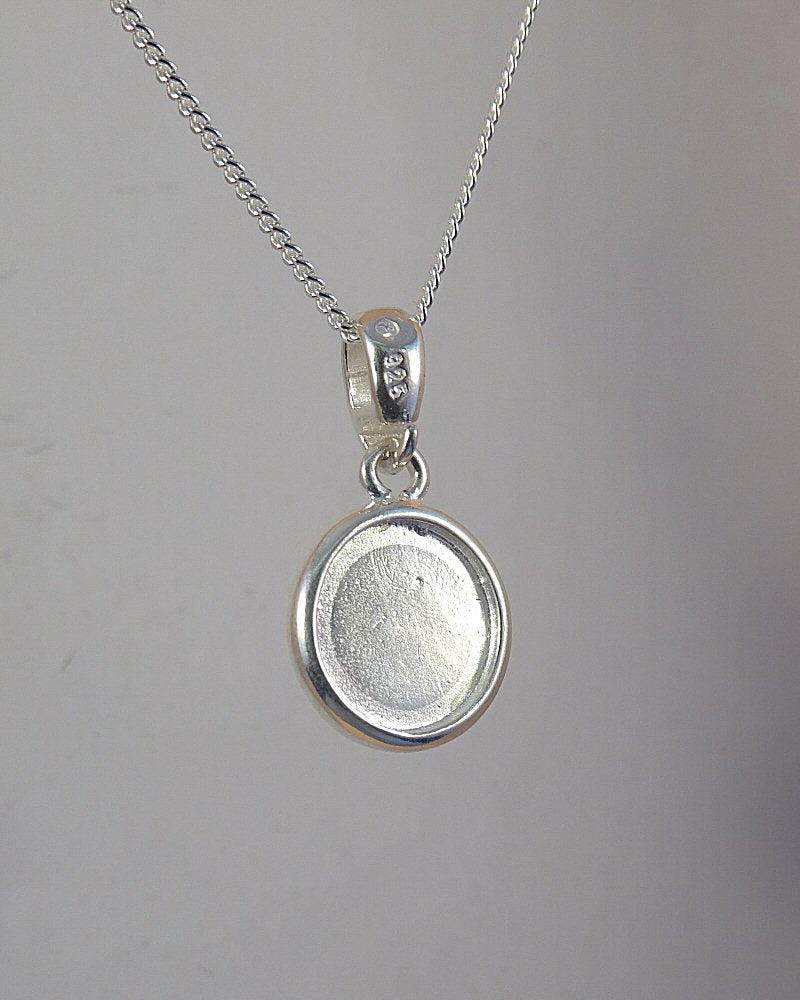 10mm silver double sided pendant mount