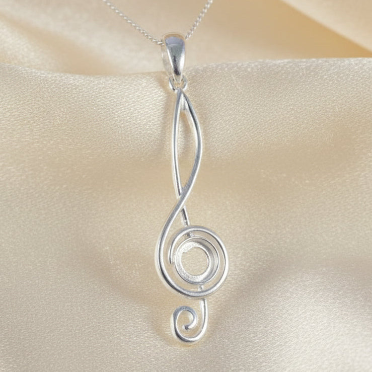 silver music pendant to fit a stone