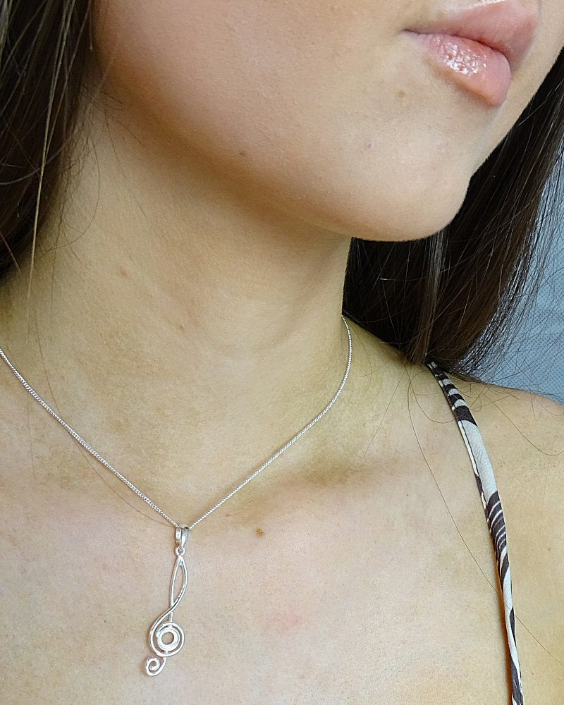 Silver Music Note Pendant Setting To Fit 6mm Stone