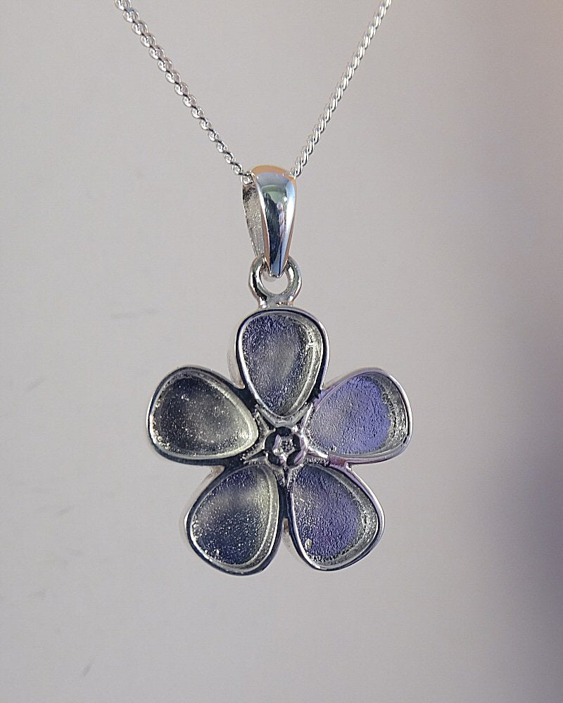 silver forget me not pendant