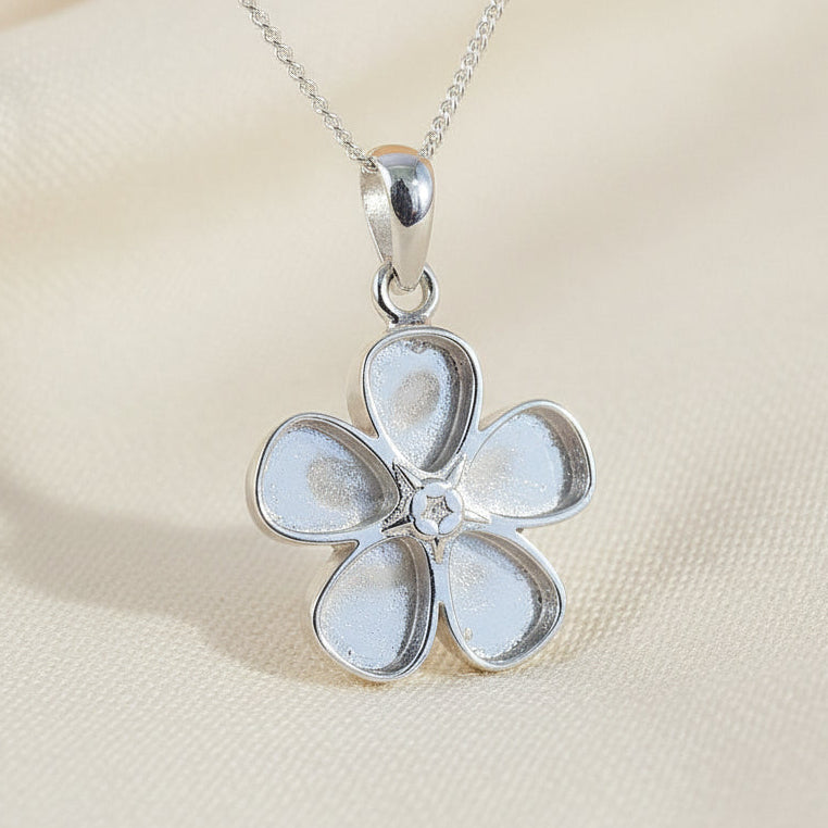 silver forget me not pendant
