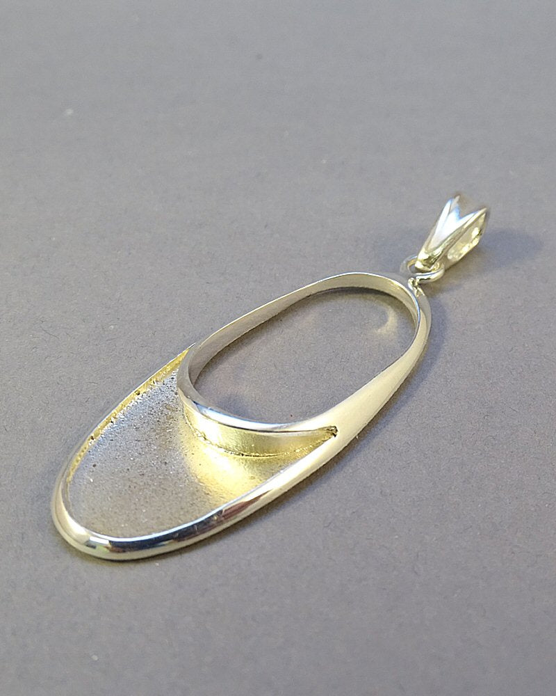 Large Silver Pendant Blank Perfect For Resin