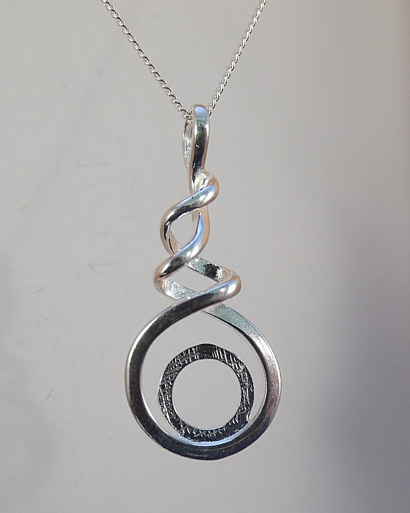 Silver Twisted Pendant Setting For 10mm Cabochon