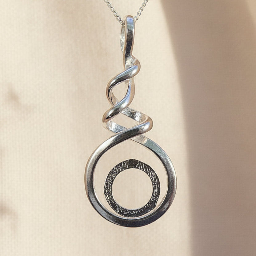 Silver Twisted Pendant Setting For 10mm Cabochon