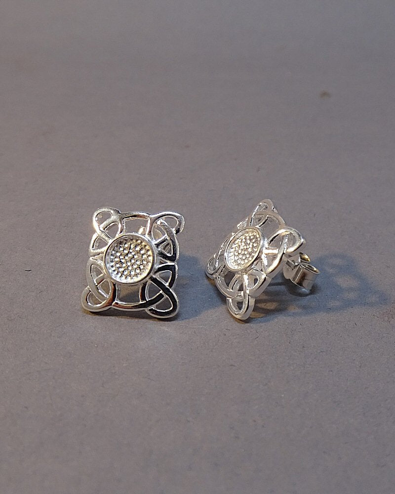 Solid Silver Celtic Earrings Suitable For Resin Or 5MM Cabochons