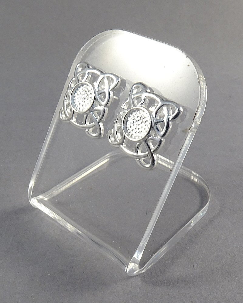 Solid Silver Celtic Earrings Suitable For Resin Or 5MM Cabochons