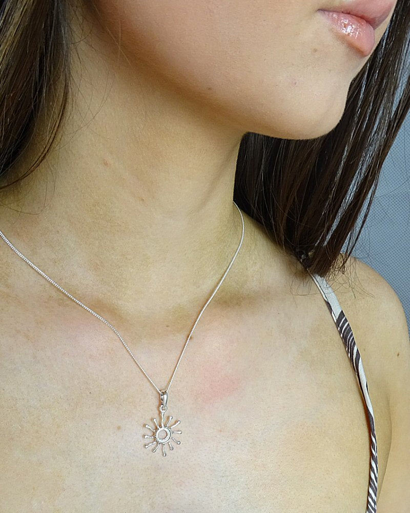 Silver 925 Sun Burst Pendant To Fit 7mm Stone