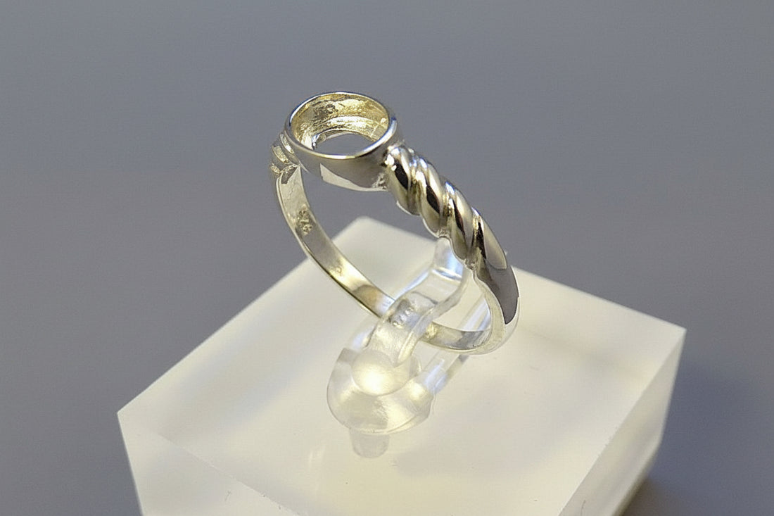 Silver Ring Setting For 7x5 Stone