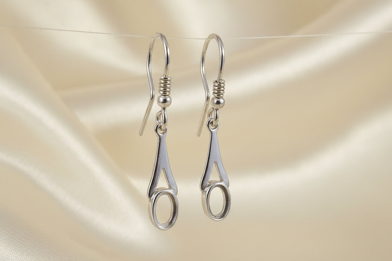 Silver Earrdrops Findings For 6x4 Stone