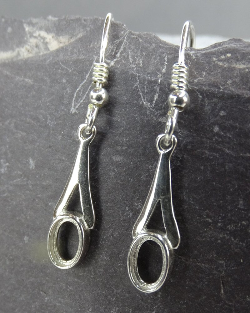 Silver Earrdrops Findings For 6x4 Stone