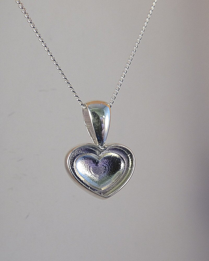 silver heart pendant for resin