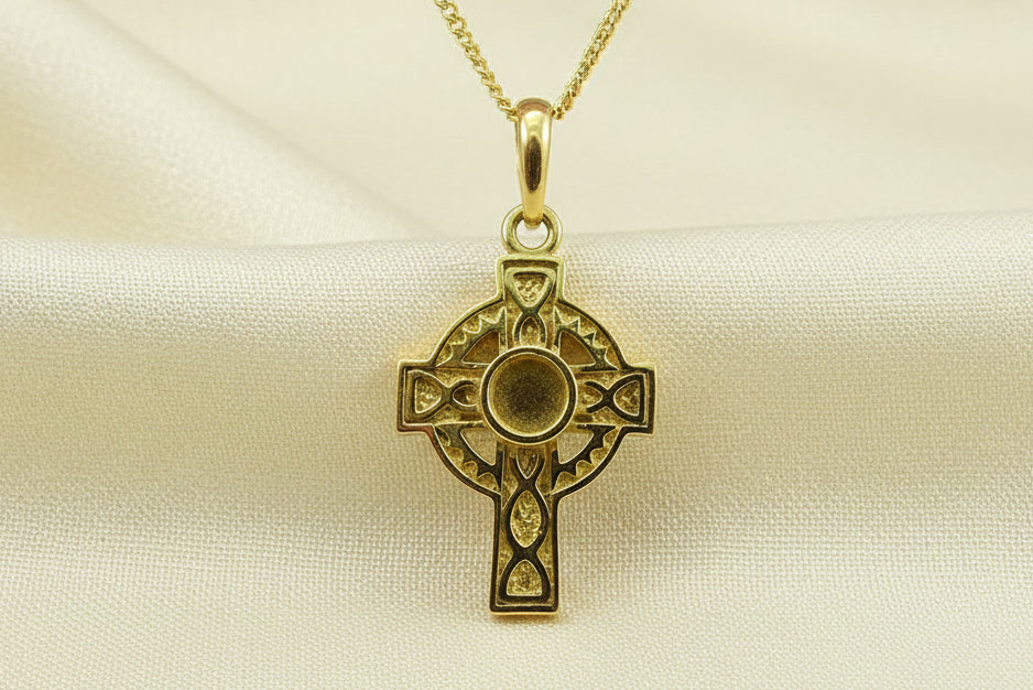 Gold Celtic Cross To Fit 5mm
