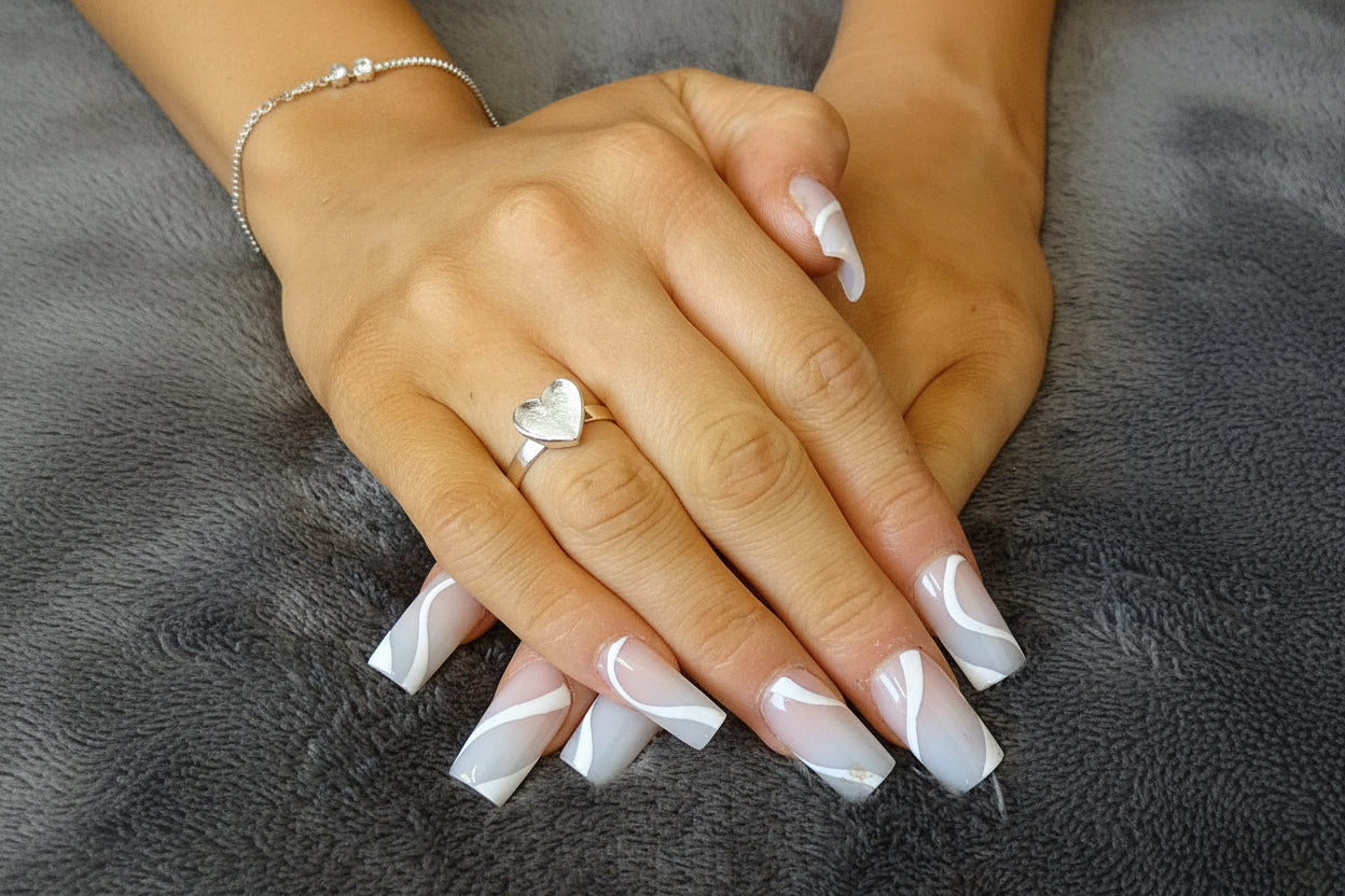 Adjustable Silver Heart Ring Setting For Resin