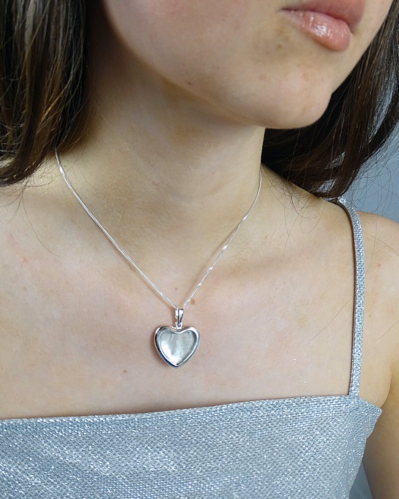 Large silver Solid Back Heart Pendant Perfect For Resin