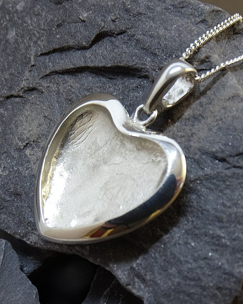 Large silver Solid Back Heart Pendant Perfect For Resin
