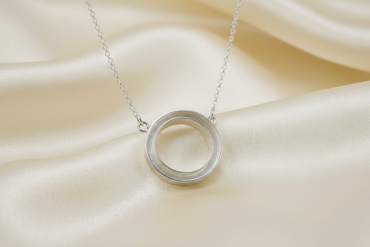 Silver Circle Of Life Pendant Blank Suitable For Use With Resin