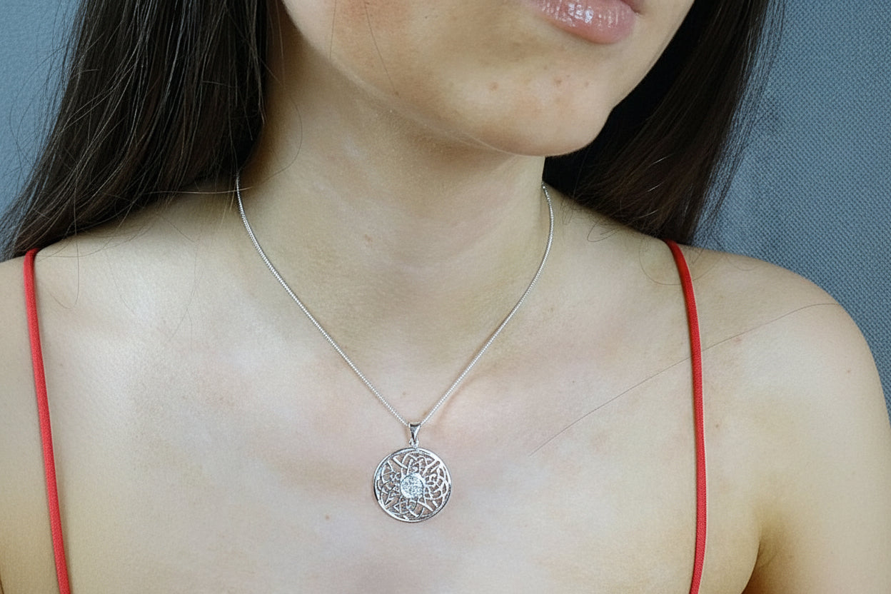 Round silver 925 Celtic Pendant Setting For 8mm Stone