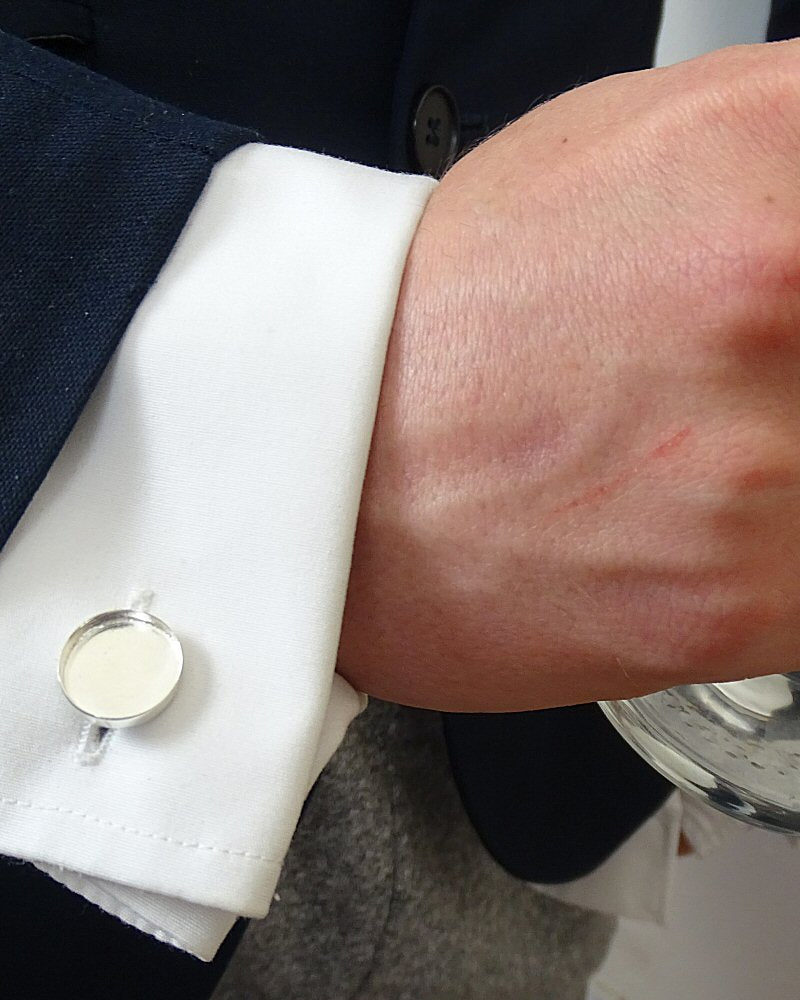 Two Stone Cufflink Setting For Cabochons or resin
