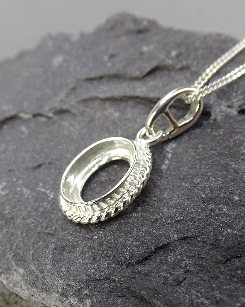 Unset Rope Pendant Bezel Mount For Cabochon