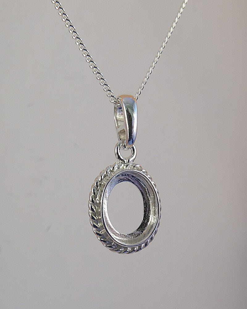 Unset Rope Pendant Bezel Mount For Cabochon