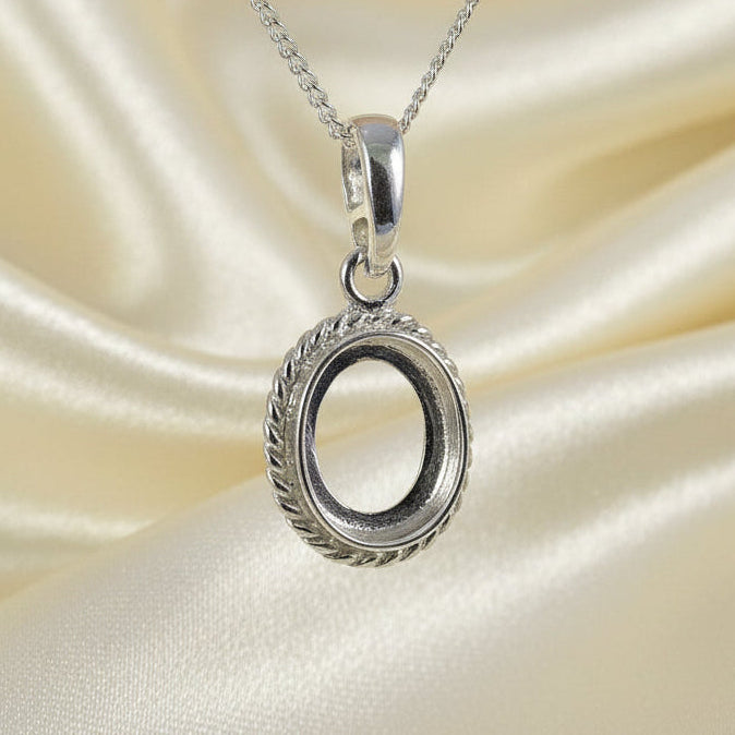 Unset Rope Pendant Bezel Mount For Cabochon