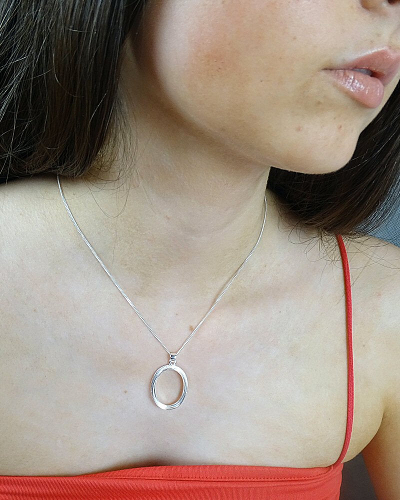 Silver Rope Edge Pendant Setting Bezel For Cabochon