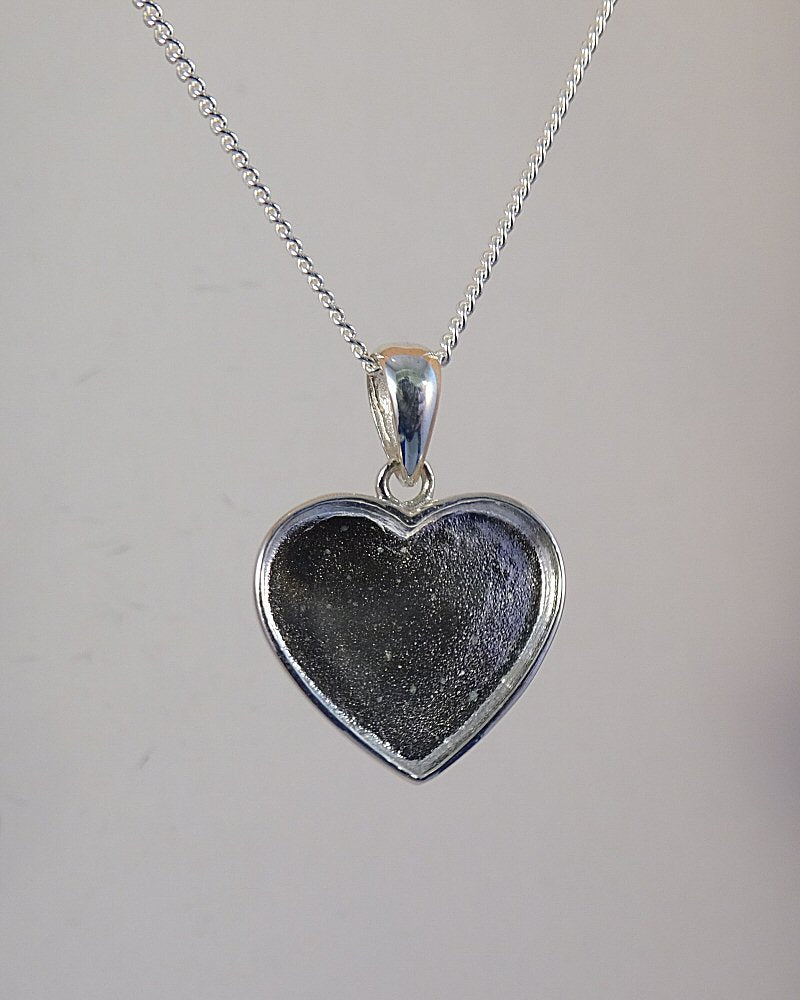 silver heart memorial pendant blank