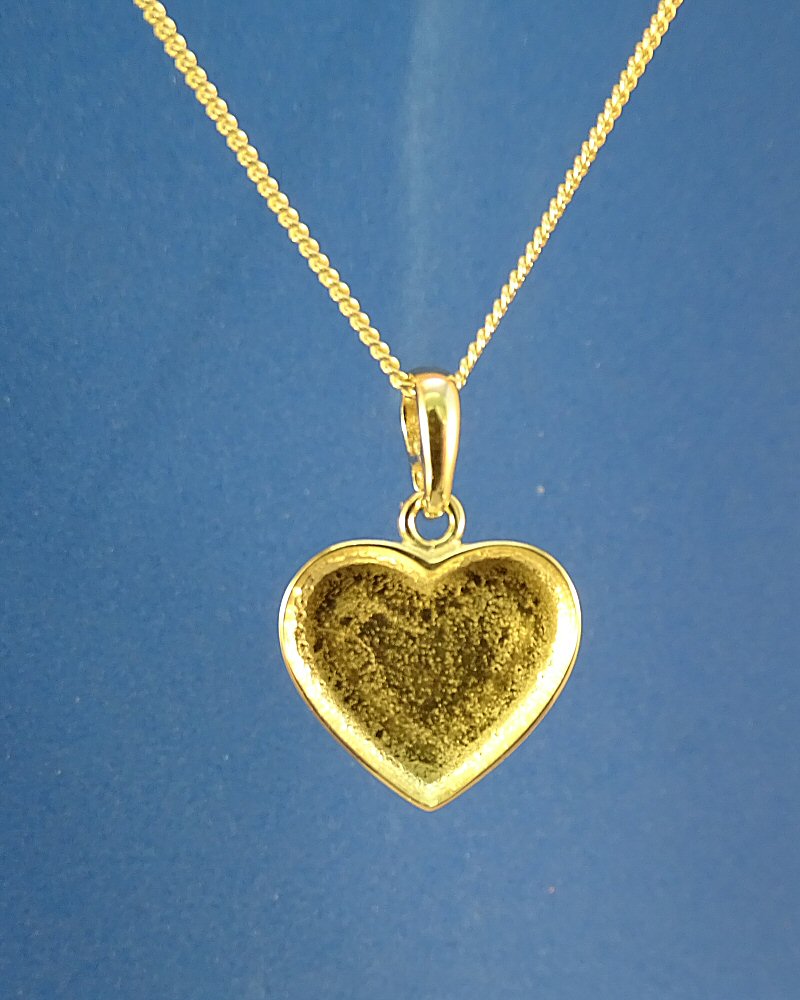 gold heart pendant for memorial ashes