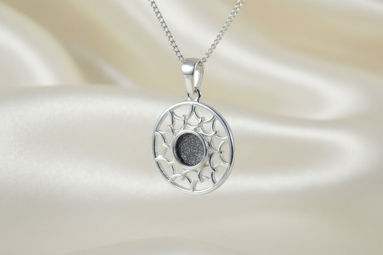 Stylish silver 925 pendant to fit 6mm cabochon or resin