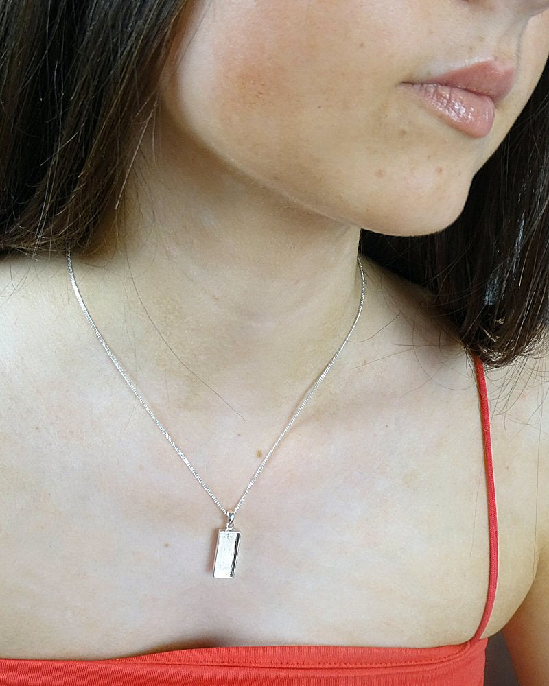 20X8 Rectangular Solid Back Silver Pendant Suitable For Resin