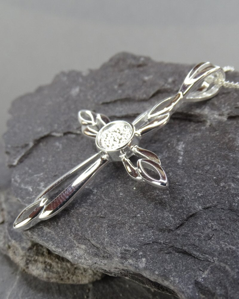 Silver 925 Cross Setting For 6mm Cabochon Or Resin