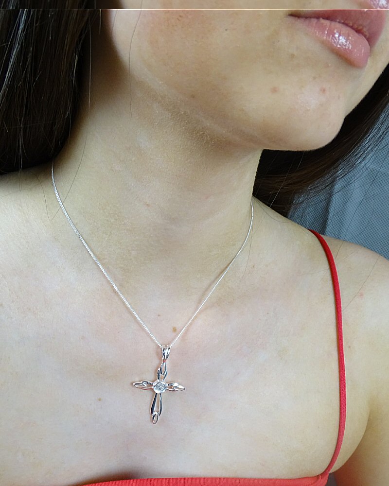Silver 925 Cross Setting For 6mm Cabochon Or Resin