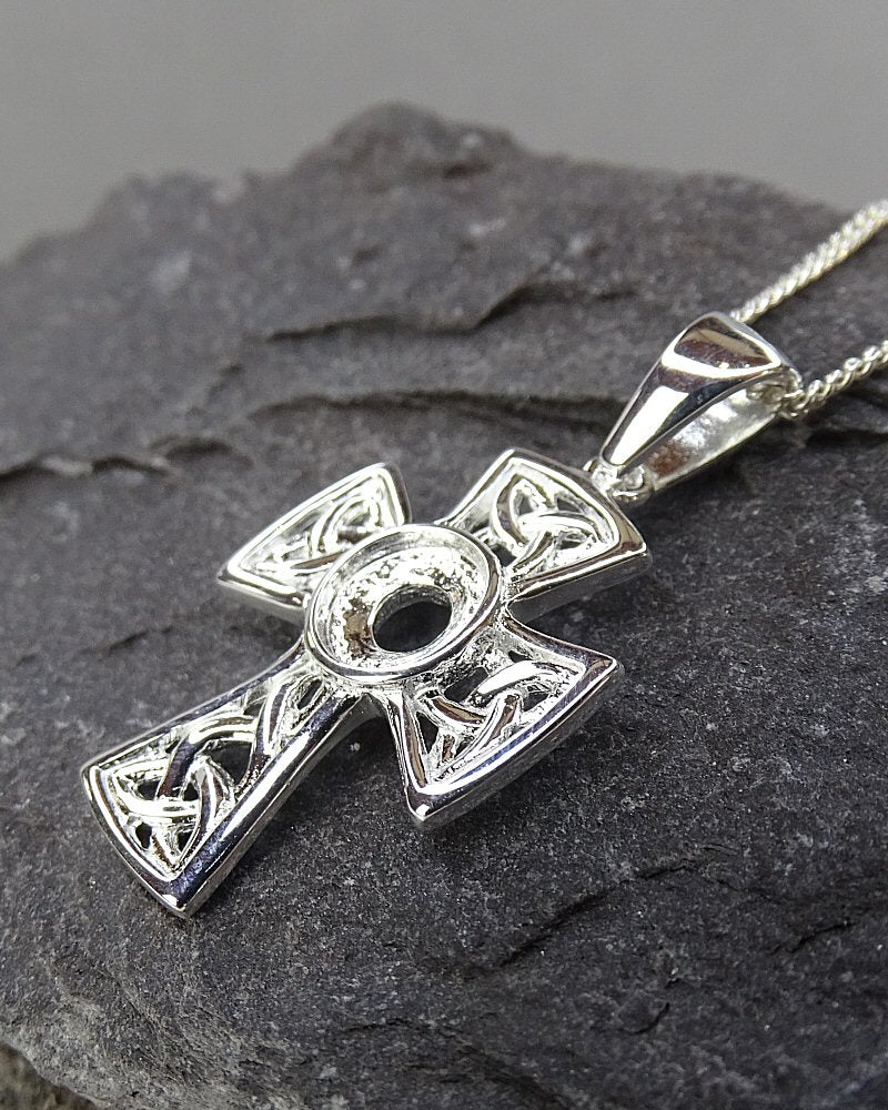 Silver Unset Cross For 6mm Cabochon